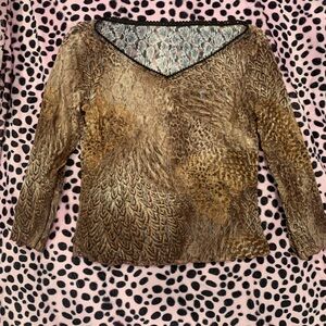 Elegant Brown Patterned Women's Top